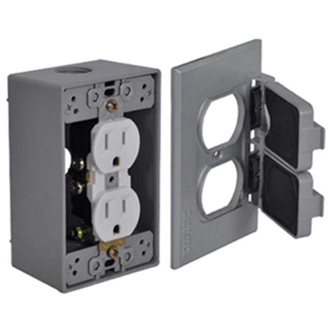 Hubbell Electrical FCD35 Duplex Outlet Kit, Gray