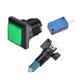 thumbnail image 3 of Juego de botón pulsador 34x34 cuadrado 12V interruptor pulsador iluminado LED con microinterruptor para juegos de video de arcade verde 5 piezas, 3 of 5