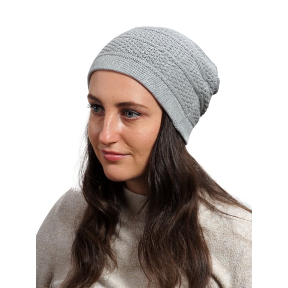 Candid Gray Slouchy Cotton Beanie All Season Adult Men Women