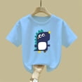 thumbnail image 6 of Avrnliq Girls Blue Cartoon Dinosaur T Shirt, 100% Cotton Relaxed Fit Crewneck Tee, Fade-Resistant Skin-Friendly Top for School & Play, Sizes 2-13 Years,Size 11-12 T, 6 of 6