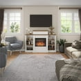 thumbnail image 3 of Ameriwood Home Gateswood Electric Fireplace with Mantel and Bookcase, Plaster and Walnut, 3 of 9