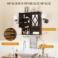 thumbnail image 3 of RoyalCraft Bathroom Wall Medicine Cabinet, Wood Storage with Mirror, Towel Bar, Brown, 3 of 8