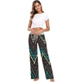 thumbnail image 6 of Women's Lines Zigzag Ethnic Tribal Geometric Pajama Pants, Casual Pajama Bottoms Lounge Pants Wide Leg, 6 of 7