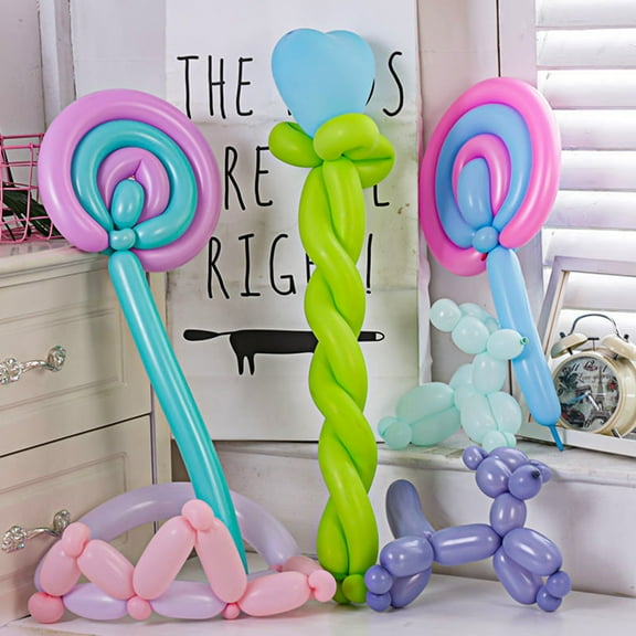 100pcs Long Mixed Color Colourful DIY Magic Twisting Balloons for Party Decorations by Inheming