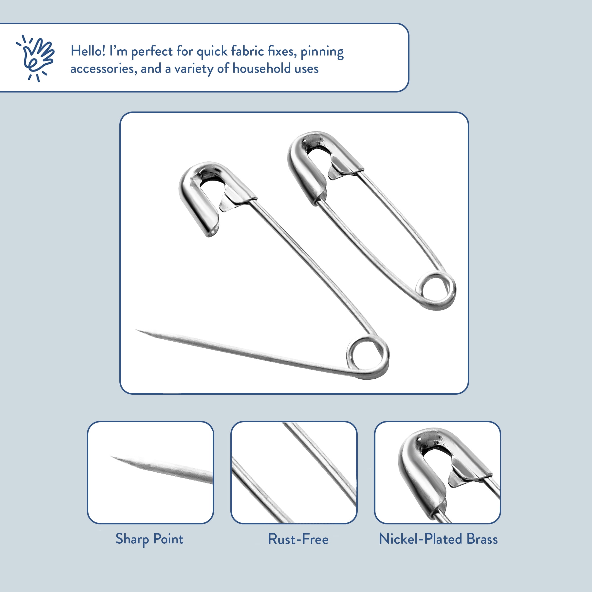 Hello Hobby Assorted Size Safety Pins (200 Count)