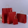 thumbnail image 3 of Bolsas de regalo de papel Kraft con asas, 10/20/30/50 unidades, para compras, manualidades, color marrón y blanco, para fiestas, suministros navideños, 3 of 5
