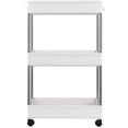 thumbnail image 1 of 3-Tier Storage Cart, Bathroom Rolling Utility Cart, Storage Organizer Shelf Rack, Mobile Shelving with 3 Storage Baskets for Kitchen, Living Room, Bathroom, Laundry Room, 1 of 4