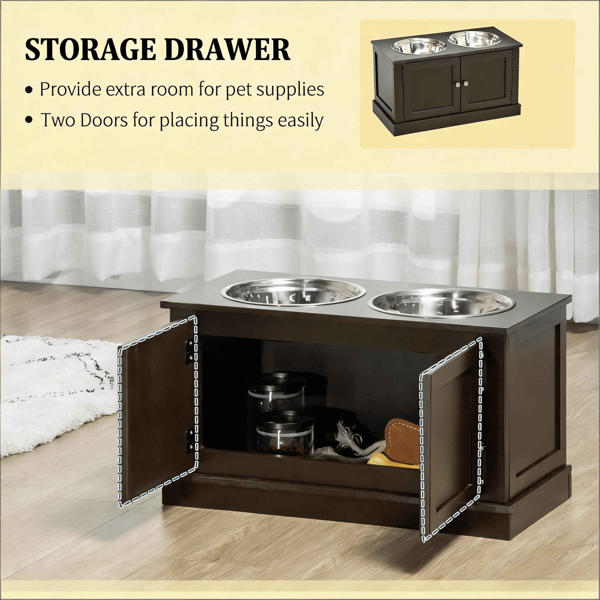 Pet Feeder Stand, Elevated Dog Bowls