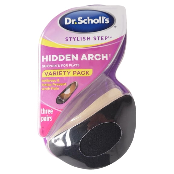 Dr. Scholls Stylish Step Hidden Arch Support for Flats, 3 Pairs 3 Pair Pack of 1