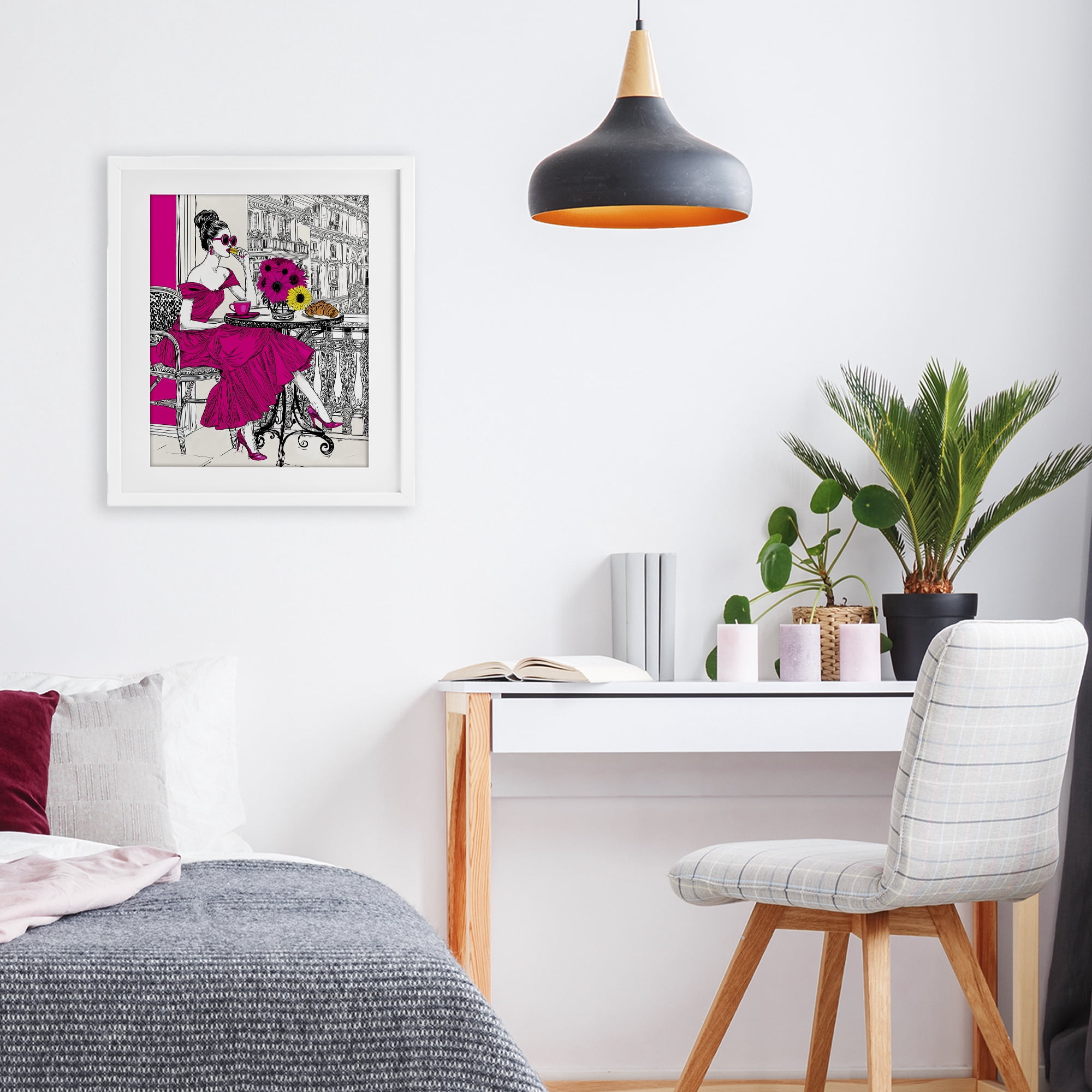 Stupell Industries Glamorous Brunch on Balcony White Framed Print Under Glass, design by Jess Stempel