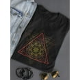thumbnail image 3 of Gold Red Triangle Geometric Art T-Shirt Women -Image by Shutterstock, Female XX-Large, 3 of 4