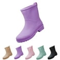 thumbnail image 3 of XIMIN Womens Rain Boots Waterproof Insulated Lightweight Platform Mud Boots Rubber Fashion Boots in Gardening Wide Calf Rain Boots with Glossy in Outdoor (38, Purple), 3 of 4