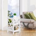 thumbnail image 4 of 24" Chairside Solid Wood End Table Sofa Side Table Storage Shelf Espresso Finish, 4 of 12
