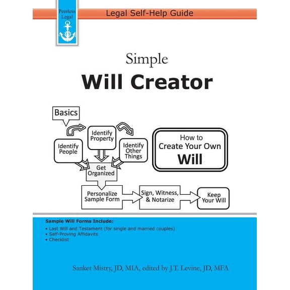 Simple Will Creator: Legal Self-Help Guide (Paperback) by J T Levine, Sanket Mistry