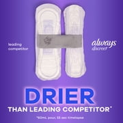 Always Discreet Incontinence Pads for Women, Heavy Absorbency, Long Length, Postpartum Pads, 39 Count
