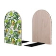 thumbnail image 2 of Lsque Green Tropical Printed Wood Bookends,Non-Skid Bookend for Shelves,Heavy Duty Support Bookends,Non-Slip Foam Pads for Office, Home, and Library,1 Pair, 2 of 8