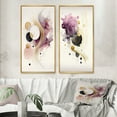thumbnail image 1 of Designart "Movement in Deep Purple I" Abstract Geometric Framed Wall Art Set Of 2 - Purple Geometric Gallery Wall Frame Set For Home Decor, 1 of 6