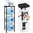 thumbnail image 3 of Water Bottle Holder Organizer 5 Gallon Water Jug Stand with Shelves, 3-Tier Water Bottle Dispenser Stand for Kitchen Living Room Office, Black, 3 of 16