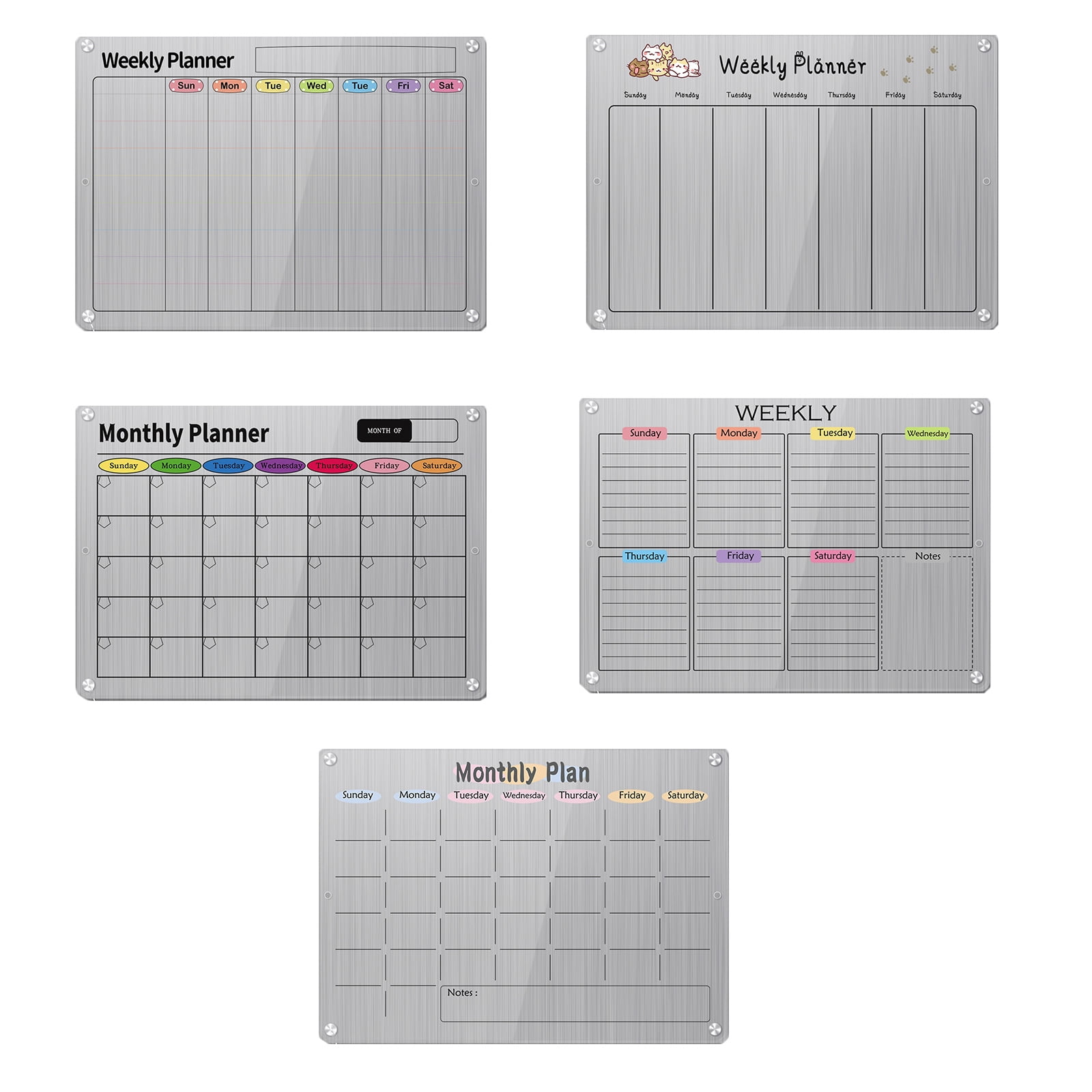 Acrylics Fridge Calendar Weekly Monthly Calendar Planner Calendar Memo Board Fridge Checklist Board
