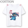 thumbnail image 4 of 2024 Disney Anime Stitch Moda Verano Niños Múltiples Dibujos Animados Algodón Camisetas Cuello Redondo Casual Manga Corta Estampado Patrón, 4 of 5