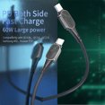 thumbnail image 3 of Matsuzay Cable USB tipo C a USB C para S20 Mi 10 60W PD Cable cargador de carga rápida para USB-C Cable tipo C Teléfono y Comunicación negro 1m, 3 of 6