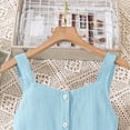 thumbnail image 6 of Bainana Girls' Solid Color Bow Dress Sleeveless Suspender Dresses Breathable Soft Girls Summer Party Dress Blue Size 11 Years, 6 of 6