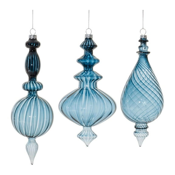 Melrose International LLC Drop Ornament (Set of 6) 9"H, 10.25"H Glass