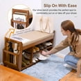thumbnail image 4 of Shoe Bench with Hidden Drawer and Side Holder, 2 Tier Entryway Bench with Storage 39.4 in, Bamboo Shoe Rack with Cushion for Entryway Hallway Living Room Bedroom, 4 of 10