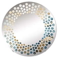 thumbnail image 2 of Designart "A Symphony of Blue and Golden Ferns VI" Ferns Polka Dot Round Wall Mirror - Floral Oval Printed Decorative Mirror - Multiple Color Options, 2 of 5