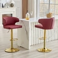 thumbnail image 2 of JUFU Bar Stools Set of 2, Extra Large Adjustable Swivel Bar Stools with Wide Seat & High Back, PU Leather Counter Height Bar Chairs with Footrest for Kitchen Island, 2 of 8