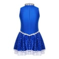 thumbnail image 4 of Rswnyirn Tenues de Cheerleading Sans Manches à Paillettes pour Filles, Uniforme de Cheerleading, Robe de Danse Bleu Royal 14, 4 of 7