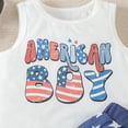 thumbnail image 3 of GYRATEDREAM Toddler Baby Boy Summer Clothes Sleeveless Letter Print Vest Top and Shorts 2Pcs Casual Outfit for 2-3Y, 3 of 7