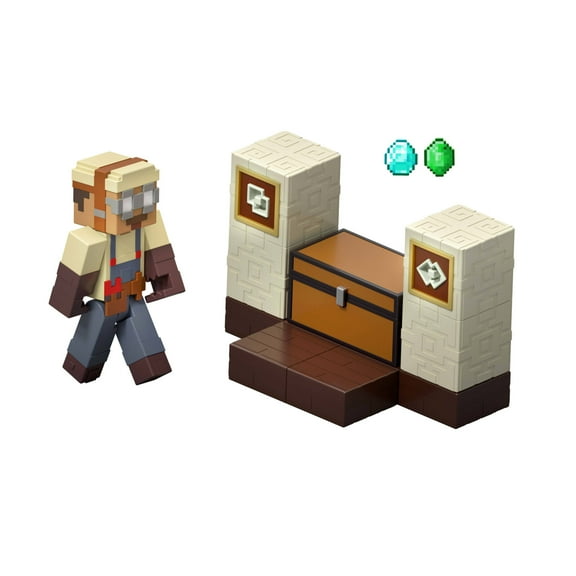 Minecraft Duster's Loot Stash Action Figure & Accessories Set with Hidden Treasure Feature