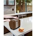 thumbnail image 3 of Brown White Stripe Small Toaster Cover 2 Slice, Kitchen Appliance Covers, Modern Rustic Vertical Striped Toaster Oven Cover with Loop, Bread Machine Cover Polyester Dust Cover Protection, 3 of 4