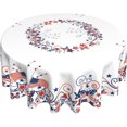 thumbnail image 1 of USA Flag Tablecloth Round American Stars Butterflies Circle Table Cloth 60 Inch 4th of July Memorial Day Patriotic Heat Resistant Reusable Table Cover for Holiday Kitchen Dinning Party Decor, 1 of 6