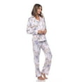 thumbnail image 3 of White Mark Women's Floral Long Sleeve Button-Down Pajama Set, 3 of 6