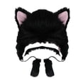 thumbnail image 2 of Sombrero de felpa de gato Fernando Disfraz de niño Gorros Divertido Suave Duradero Cálido Comodidad gato animal de dibujos animados Sombrero para juego de rol negro, 2 of 7