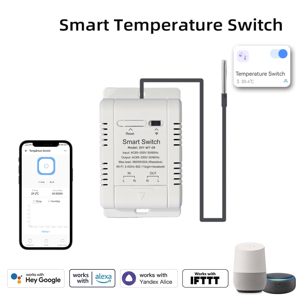 Temperature Switch,With Data Statistics App With Data Function Compatible With Compatible With And Wifi Temperature Switch Ifttt Scenarios Function Temperature Switch App With And Voice