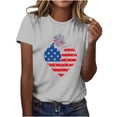 thumbnail image 7 of Cavosen Womens Short Sleeve Tee Crew Neck Dressy Patriotic Tee Red White and Blue Graphic Shirt Summer Basic Tops, 7 of 7