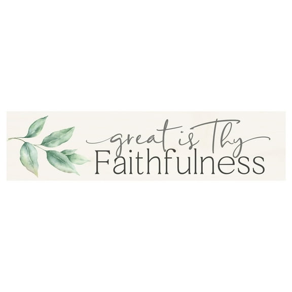 Great Faithfulness Vintage Praise 6 x 1.5 Pine Wood Mini Tabletop Sign Plaque