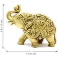 thumbnail image 4 of Om & Swastika Carving Brass Elephant Showpiece, Religious, Gold, Brass -7 Inch, Standard Size, Handmade, Rust Resistant, Elephant Showpiece For Gift, Good Luck, Decorative Purpose - Pack Of 1, 4 of 5