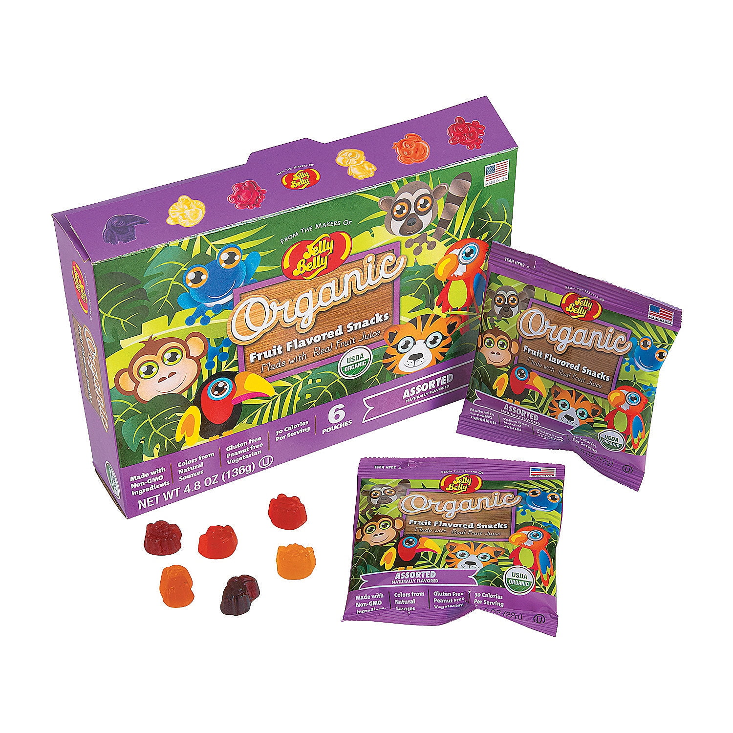 Jelly Belly Organic Fruit Snack Box Edibles 6 Pieces