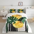 thumbnail image 2 of Feelyou Tropic Palm Botanical Bedding Comforter Set, Geometric Abstract Stripe Twin Comforter Sets, Teen Kid Adult Reversible Bedding Set, Microfiber Bedroom Decor, 2pcs, 2 of 8