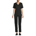 thumbnail image 2 of ClimateRight by Cuddl Duds Scrubs Women’s and Women's Plus Zip Neck Woven Tulip Hem Top, 2 of 5