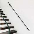 thumbnail image 2 of Industrial Stair Handrail, 8ft Matte Black Cast Iron with T-Structure, Hole-Punch Mounted Safety Rail for Elderly, Indoor Use, 2 of 10