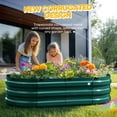 thumbnail image 6 of KING BIRD Screwless 4x2x1 ft Raised Garden Bed Galvanized Steel Planter Garden Box for Outdoor Gardening Vegetables Flowers Dark Green, 6 of 9