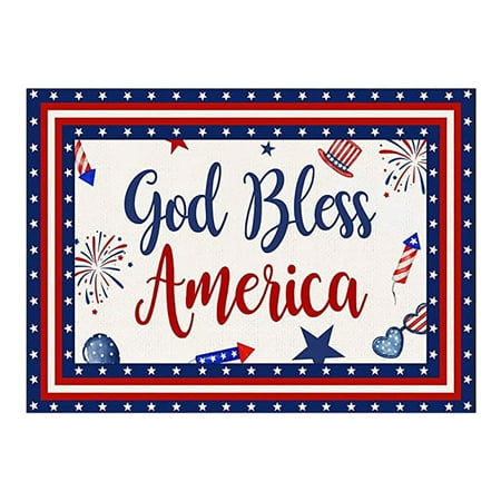 

Anckoeil Independence Day Placemats Linen Placemat Linen Placemat