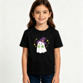 thumbnail image 2 of Girls Graphic Tees Ghost Shamrock Kids T Shirt Cute Halloween 100% Cotton Short Sleeve Soft Tops 4-13Y, 2 of 5