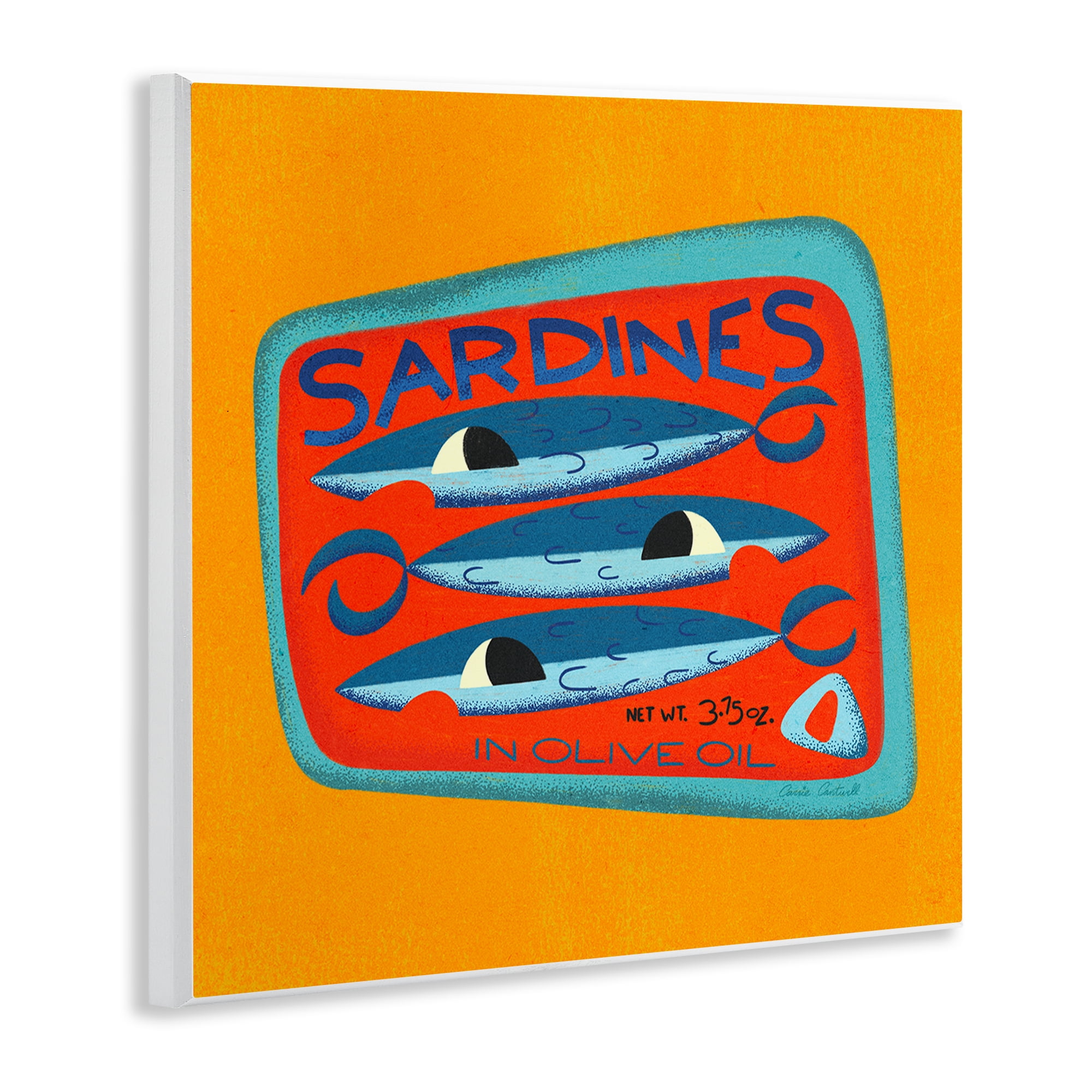 Stupell Industries Bright Hued Sardine Can Food & Beverage Painting Unframed Art Print Wall Art, 12 x 12