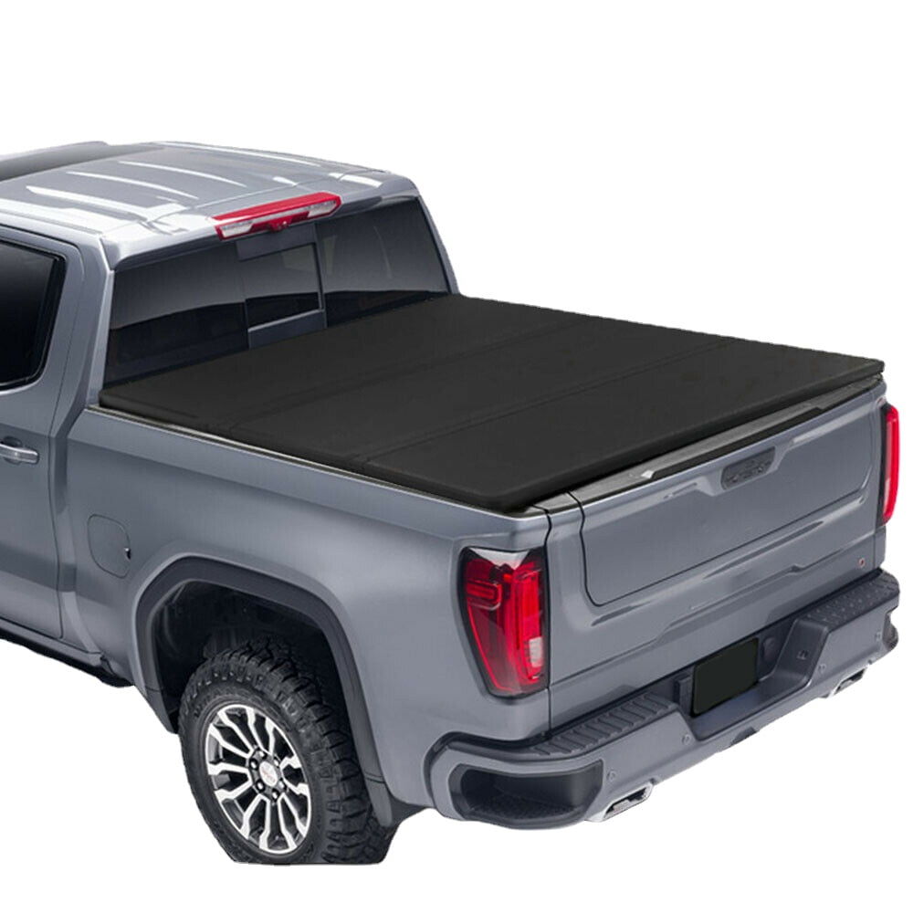 Lock Four-Fold Tonneau Cover Fit For 88-07 Chevy/GMC Std Black 6´6" Short Bed